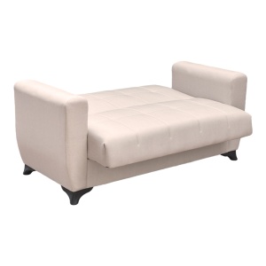 Canapea extensibila cu spatiu de depozitare Modesto, Bej, 155x75x85 cm - Img 3