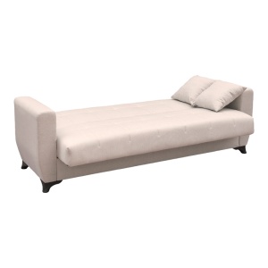 Canapea extensibila cu spatiu de depozitare Modesto, Bej, 215x75x85 cm - Img 4