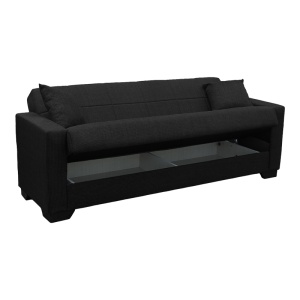 Canapea extensibila cu spatiu de depozitare Vox, Antracit, 180x75x85 cm - Img 4