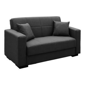 Canapea extensibila cu spatiu de depozitare Vox, Antracit/Negru, 180x75x85 cm - Img 2