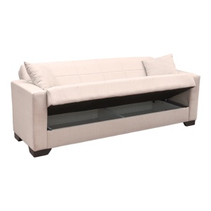 Canapea extensibila cu spatiu de depozitare Vox, Bej, 180x75x85 cm - Img 4