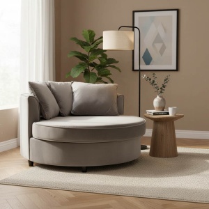 Canapea Round Gri 123x120x85 cm