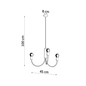 Candelabru 3 Piccolo Negru 45x45x100 cm - Img 4