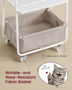 Carucior de depozitare Vasagle Alb 43.2x30.4x81 cm - Img 3