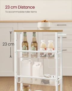 Carucior depozitare, Dacey, Alb, 45.4x13x77 cm - Img 5