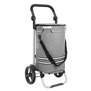 Carucior pentru cumparaturi, Songmics, Gri, 44x35x100 cm - Img 3