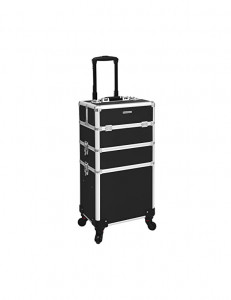 Carucior pentru machiaj profesional, Songmics, JHZ01B, Negru, 68.5 x 35 x 25 cm