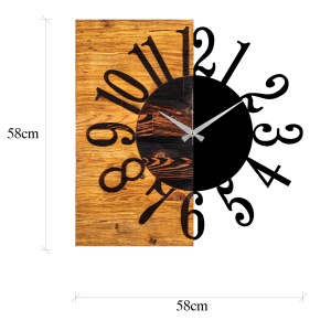 Ceas de perete decorativ din lemn Wooden Nuc 58x3x58 cm - Img 6