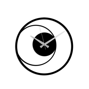 Ceas de perete decorativ din metal Circle Negru 49x49 cm - Img 6