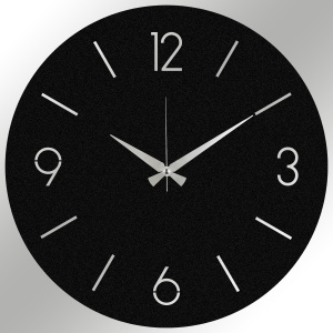 Ceas de perete decorativ din metal Trevwela Negru 48x48 cm - Img 6