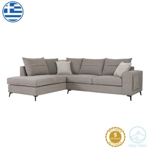 Coltar dreapta Montana tesatura gri si perne gri deschis 275x215x93 cm