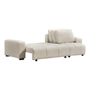 Coltar extensibil cu spatiu de depozitare Belda, Crem, 138x246x82 cm - Img 4
