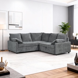 Coltar extensibil, Lounivo, Antracit, 215x215x84 cm