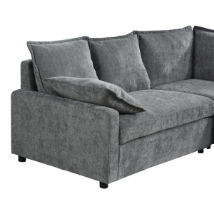 Coltar extensibil, Lounivo, Antracit, 215x215x84 cm - Img 6