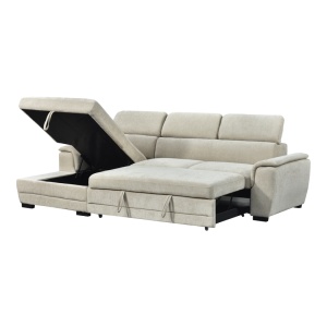 Coltar extensibil pe stanga cu spatiu de depozitare, Dreamora, Alb, 167x270x82 cm - Img 4