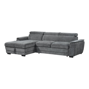 Coltar extensibil pe stanga cu spatiu de depozitare, Dreamora, Antracit, 167x270x82 cm - Img 2