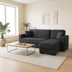 Coltar extensibil reversibil, Dumma, Antracit, 226x146x86 cm