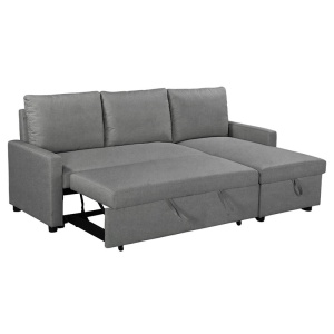 Coltar extensibil reversibil Infuse cu spatiu de depozitare material textil antracit 203x130x88 cm - Img 4