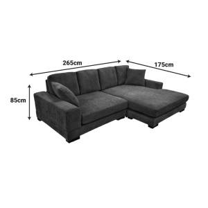Coltar reversibil Cornerdo Gri inchis 265x175x85 cm - Img 9