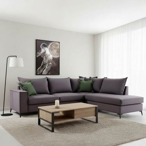 Coltar Stanga Boston Gri Inchis - Verde Inchis 290x235x95 cm