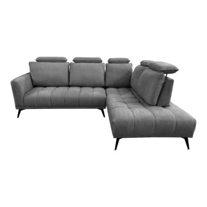 Coltar stanga, cu perne ajustabile, Serkas, Gri, 268x213x100 cm - Img 3