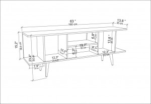 Comoda TV Akya - Walnut, Negru - Img 7