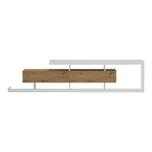 Comoda TV, Arbero, Alb, 198x40x45 cm - Img 4