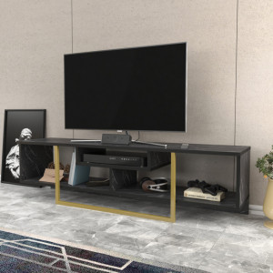 Comoda TV Asal 150 - Negru, Gold - Img 3