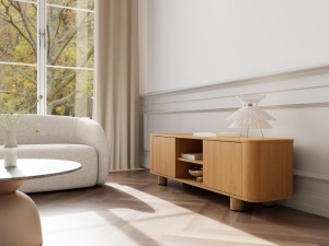 Comoda TV Atmore, Natural, 50x160x40 cm - Img 2
