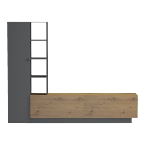 Comoda TV cu dulap, Tilveo, Stejar, 230x41.5x180 cm - Img 4