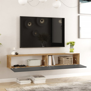 Comoda TV de perete Dello culoare antracit - sonoma 180x31.6x29.6cm - Img 2