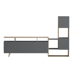 Comoda TV, Defry, Antracit, 177.5x31.5x110 cm - Img 4