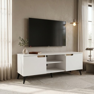 Comoda TV, Kemvio, Pako, Alb 120x38x44 cm