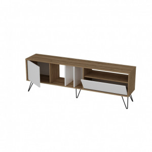 Comoda TV Mistico Walnut-Negru-Alb - Img 4