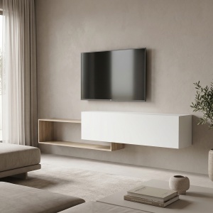 Comoda TV, Olande, Stejar, 210x35x48 cm
