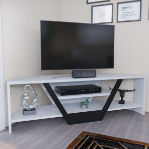 Comoda TV Sares - Alb, Negru - Img 2