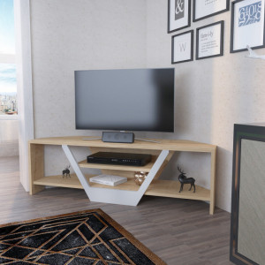 Comoda TV Sares - Oak, Alb - Img 3