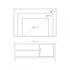 Comoda TV, Vasagle, Antic-Negru, 110x40x45 cm - Img 6