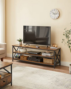 Comoda TV, Vasagle, Negru, 147x40x50 cm - Img 3
