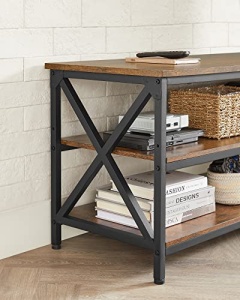 Comoda TV, Vasagle, Negru, 147x40x50 cm - Img 7