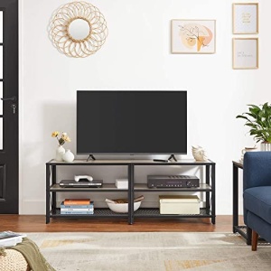 Comoda TV, Vasagle, Negru-Ivoar, 140x39x52 cm - Img 3