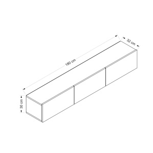 Consola TV Rigel Alb 180x30x32 cm - Img 9