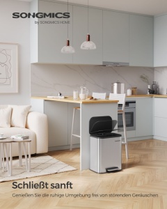 Cos de gunoi Songmics Gri 36.6x30x42.5 cm - Img 2