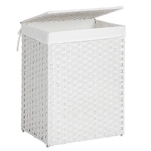Cos de rufe, Songmics, Alb, 45.5x32x61 cm - Img 2