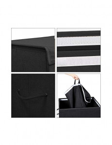 Cos de rufe, Songmics, LCB02BK, Negru, 142 L, 37 x 36 x 66 cm - Img 5
