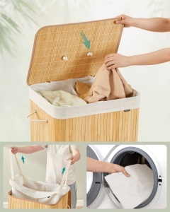 Cos de rufe Songmics Natural 50x40x61 cm - Img 3