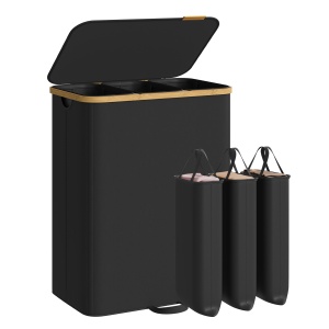 Cos de rufe Songmics, Roxanne, Negru, 60x38x75 cm