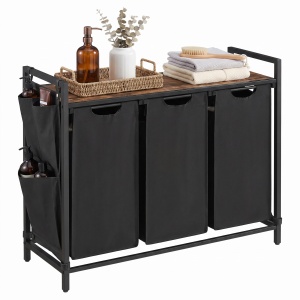 Cos de rufe Vasagle, Brenta, Negru, 87.7x33x72 cm - Img 2