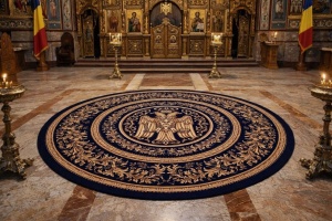 Covor biserica Rotund, Lotos, Albastru, 200x200 cm, Delta 15032 810