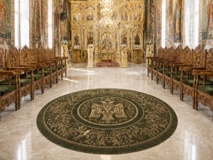 Covor biserica Rotund, Lotos, Verde, 150x150 cm, Delta 15032 310